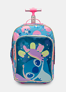 Mochila com Rodinha Grande Stitch Azul Puket