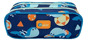 Estojo Duplo Escolar Pequeno Tubarão Futevôlei - Puket