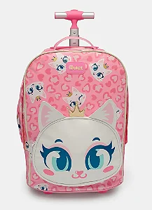 Mochila Com Rodinha Gata Romântica - Puket