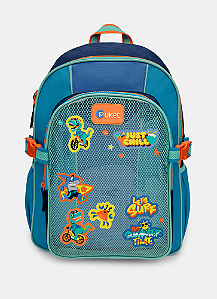 Mochila Costas Color Block Azul Menino Puket