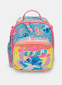 Lancheira Térmica com Bolso Frontal Holográfico Stitch Puket
