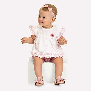 Conjunto Bebê Menina Rosa Milon 2001848-0452