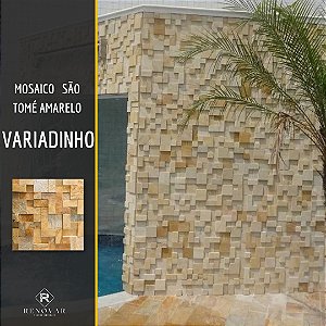 Mosaico Pedra São Tomé Amarela Xadrez 10x10 cm - Unidade - Renovar