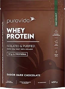 WHEY PROTEIN ISOLADO 100%  DARK CHOCOLATE 450G- PURA VIDA