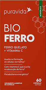 Bio Ferro FERRO QUELATO + VITAMINA C  60 CAPS. PURA VIDA