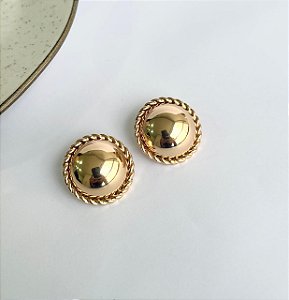BRINCO ESFERA MEDIO BANHO OURO 18K