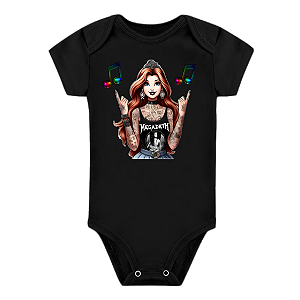 Body Bebê Megadeth Princesa Ruiva
