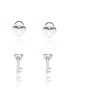 Brinco Coração e Cadeado