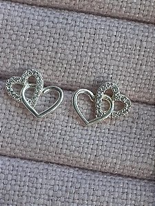 Brinco Coração  Duplo