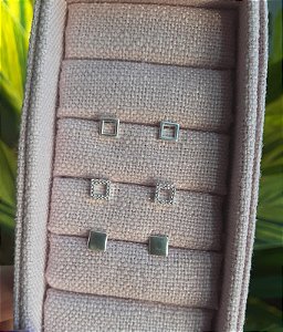 Trio de Brinco Quadrado