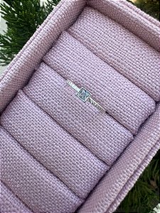 Anel Solitário Zircônia Quadrada