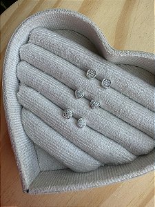 Trio de Brinco Cravejado em ZIrcônias Cristais - Semijoia