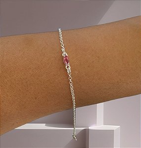 Pulseira Ponto de Luz Navete Fucsia