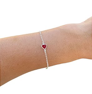 Pulseira Coração Vermelho Elo Português