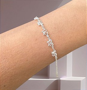 Pulseira Borboleta Cristal com Corrente Elo Português