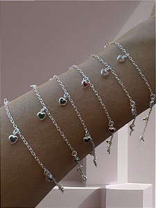 Pulseira Coração Pendurado