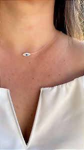 Colar Olho Grego no Fio de Nylon