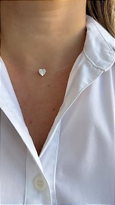 Colar Coração no Fio de Nylon