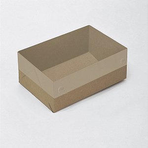 50 Caixas Kraft Visor Para Presente - 13x9x5 Duas Cores