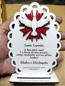 Escapulário e enfeite de mesa Lembrança para  Encontro de Casais - Divino Espírito Santo - Modelo4