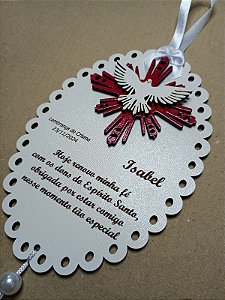 Lembrança de Crisma com esplendor vermelho