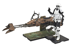 Scout Trooper & Speeder Bike Star Wars Plastic Model Bandai Original