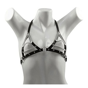 Top Da Linha Sado Corrente Diagonal Sexy  Couro Dominatrixxx