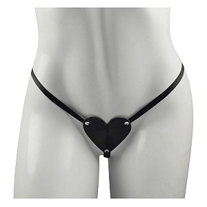 Fio Dental Sado Coração Em couro Dominatrixxx - Deliciê´S