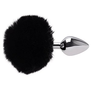 Plug Anal Médio Aço Formato Pompom Coelho P Sexy Import