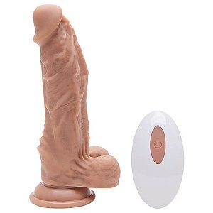 Pênis Realístico 20 Vibraçõs Mars e Ventosa Dildo 19,5cm