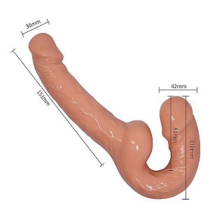 Pênis Realístico de Casal Strapless - Big Dildo - 15,0x3,4cm