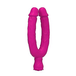 Pênis Duplo Flexível com Vibro ALWUP -Versatilidade e Prazer