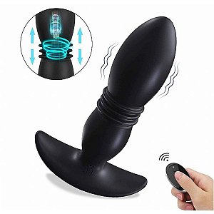 Plug Anal com vibrador e vai e vem - Controle Remoto - SI