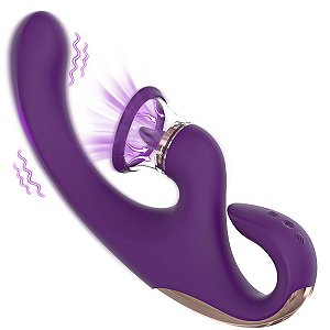 Vibrador de Ponto G e clitóris com Língua e Sucção - Sandra