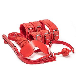 Kit Sado Erótico - Bandage 3 Vermelho Exploração e Sedução