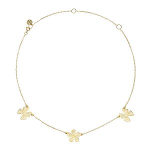 Chocker Borboleta e Flor