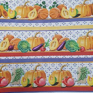 Estampa Barrados Abóboras e Legumes