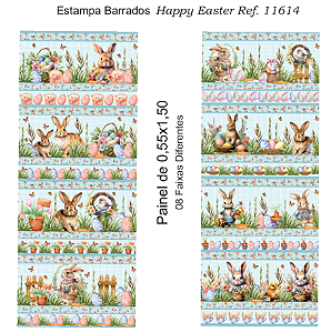 Estampa Barrados Páscoa Happy Easter REF: 11614