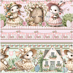 Estampa Barrados Páscoa - Lady Bunny 12346