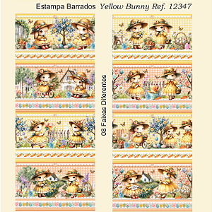 Estampa Barrados Páscoa - Yellow Bunny Ref. 12347