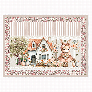 Painel Criativo Lugar Americano Páscoa - Garden Bunny Ref. 14482