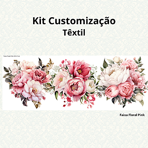 Kit Customização Têxtil para Toalhas - Floral Pink