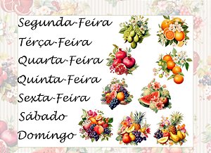 Kit Customização Têxtil - Semaninha Frutas