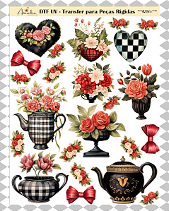 DTF UV Transfer para Louças e Peças Rígidas- Black e White