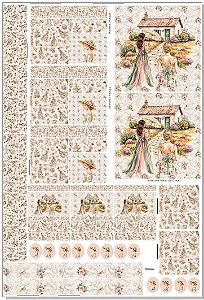 Painel Criativo Tote Bag, Moedeiro e Necessérie - Vitoriana