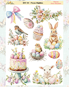 DTF UV Louças e Peças Rígidas - Páscoa Doce Encanto