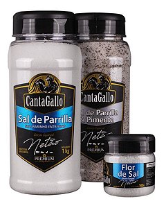 Kit Sal De Parrilla + Sal Parrilla Pimenta + Flor De Sal