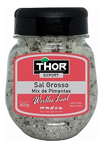 Sal Grosso Thor P/ Churrasco Temperado Mix De Pimentas 800g
