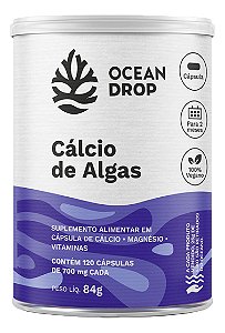 Cálcio De Algas Marinhas 120 Cápsulas 700mg Ocean Drop