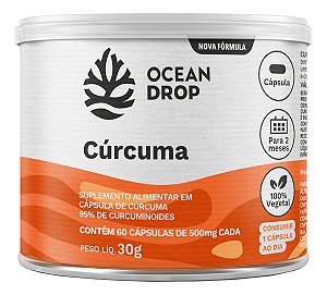 Curcuma 500mg Com Oleo De Linhaça 60 Caps Ocean Drop Lata
